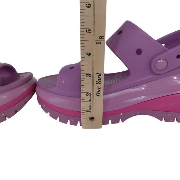 Crocs Mega Crush Sandals Bubble Purple Platform Chunky Slip On Womens 8 Retro - Picture 11 of 13